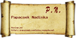 Papacsek Nadinka névjegykártya
